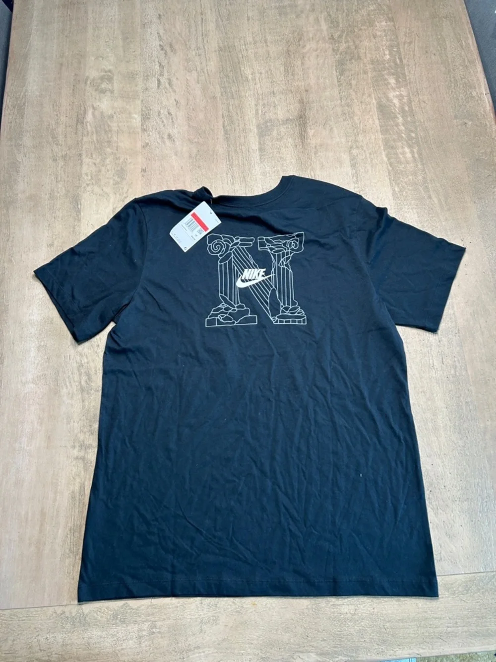 Nike Black Short-Sleeve Tee with Architectural Back Graphic